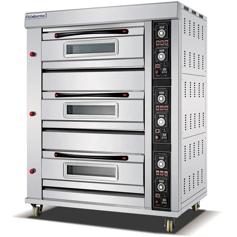 3-Deck 6-Tray Commercial Gas Bakery Oven