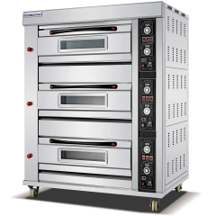 3-Deck 6-Tray Commercial Gas Bakery Oven