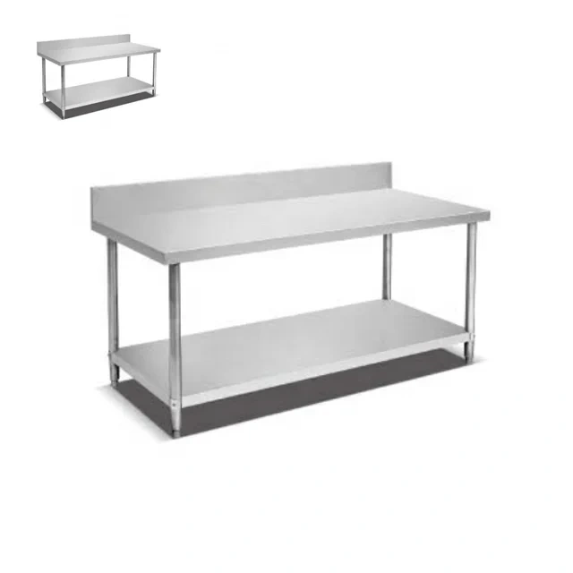 High-Quality Stainless Steel 2-Layer Workbench with Under Shelf