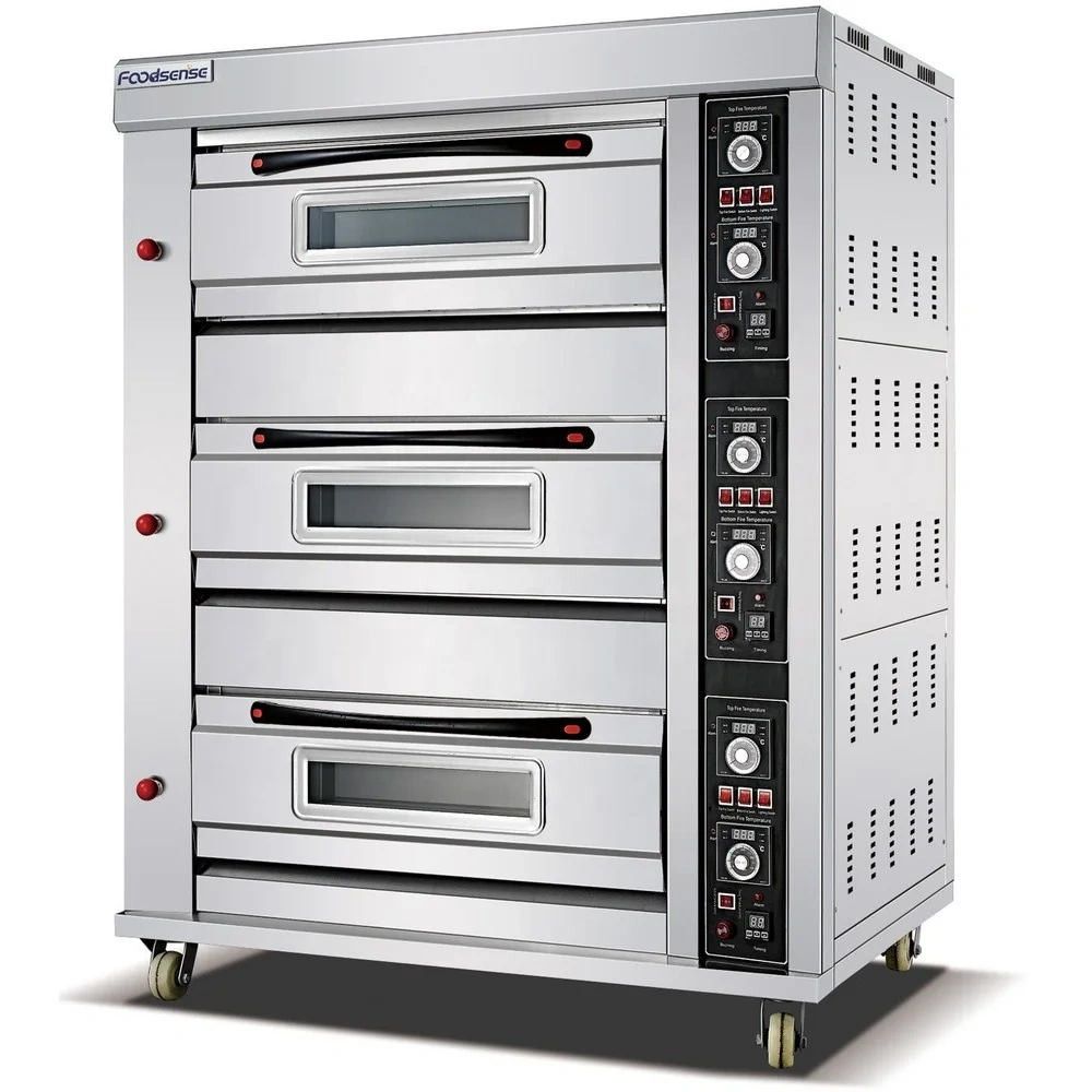 3-Deck 6-Tray Commercial Gas Bakery Oven
