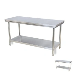 High-Quality Stainless Steel 2-Layer Workbench with Under Shelf
