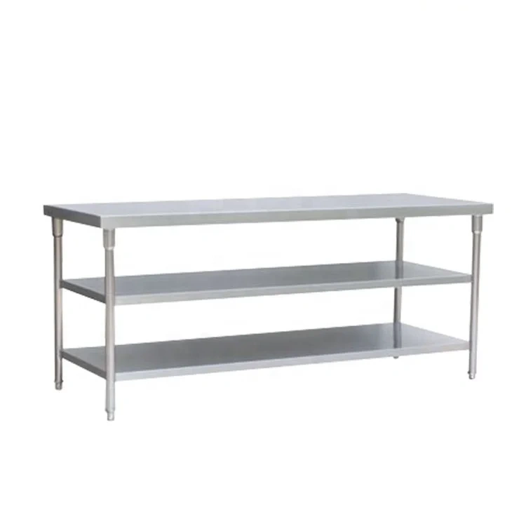 High-Quality Stainless Steel 2-Layer Workbench with Under Shelf