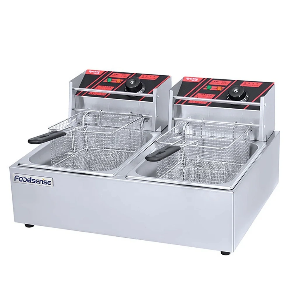 Commercial Electric Chicken Deep Fryer with double tank