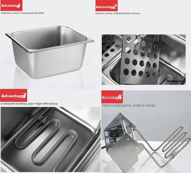 Commercial Electric Chicken Deep Fryer with double tank