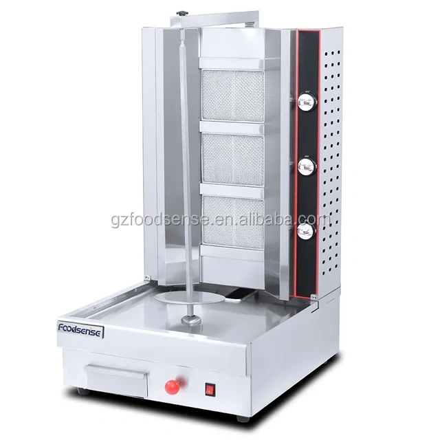 4-Burner Gas Shawarma Grill Rotary Gas Burner Kebab Gas  BBQ Oven