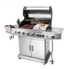 Stainless steel commercial smokeless gas vertical barbecue grill