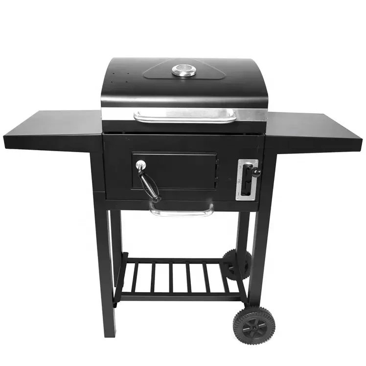 Smokeless Charcoal Barbecue Grill With Storage Shelf