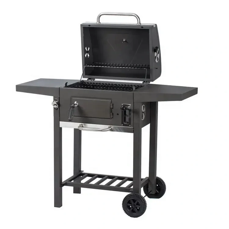 Smokeless Charcoal Barbecue Grill With Storage Shelf