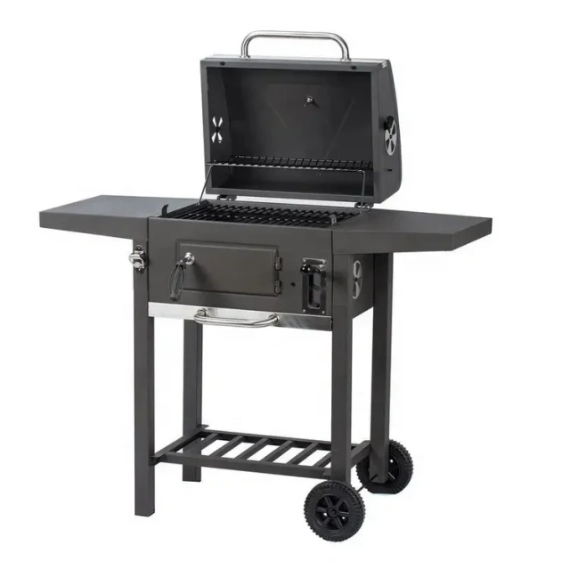 Smokeless Charcoal Barbecue Grill With Storage Shelf