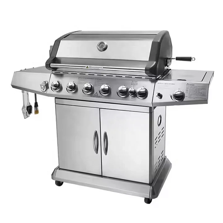 Stainless steel commercial smokeless gas vertical barbecue grill