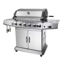 Stainless steel commercial smokeless gas vertical barbecue grill