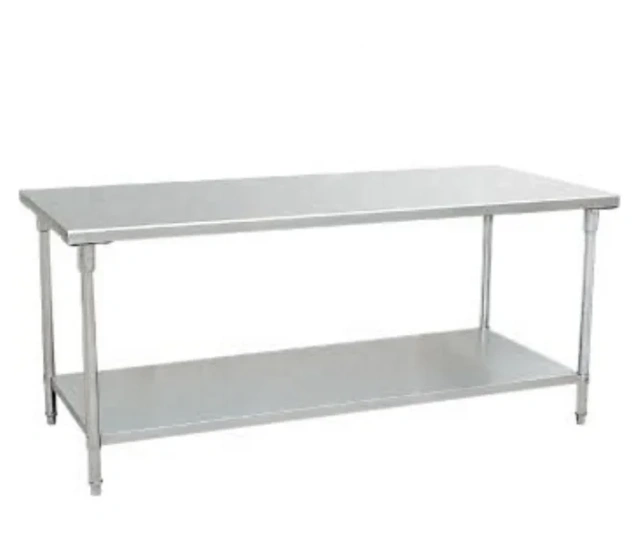 Commercial stainless steel kitchen double wash sink table