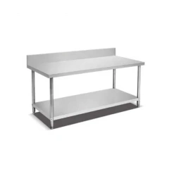 Commercial stainless steel kitchen double wash sink table