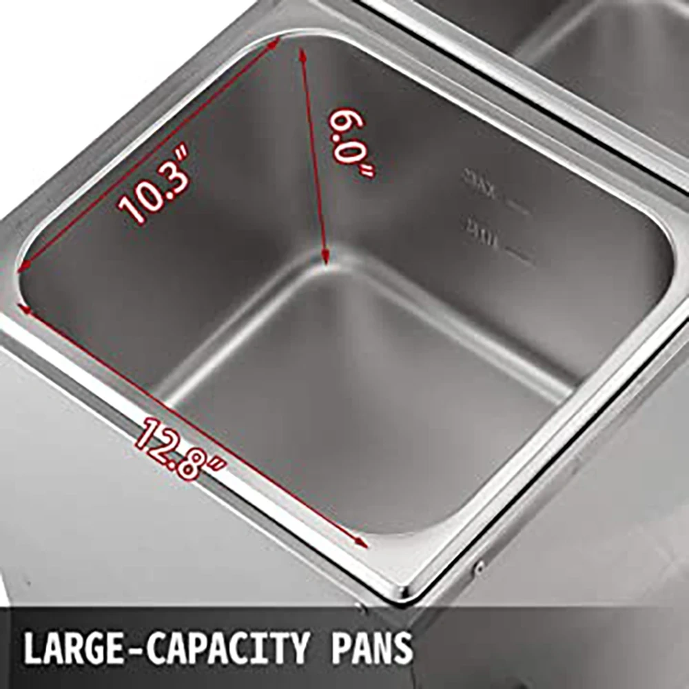 3 Electric Bain Marie Stainless Steel Food Heating  Warm Cabinet