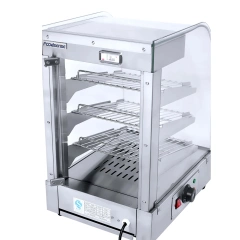 White curved 3-layer aluminum shelf food insulation display cabinet