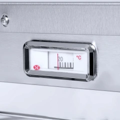 White curved 3-layer aluminum shelf food insulation display cabinet