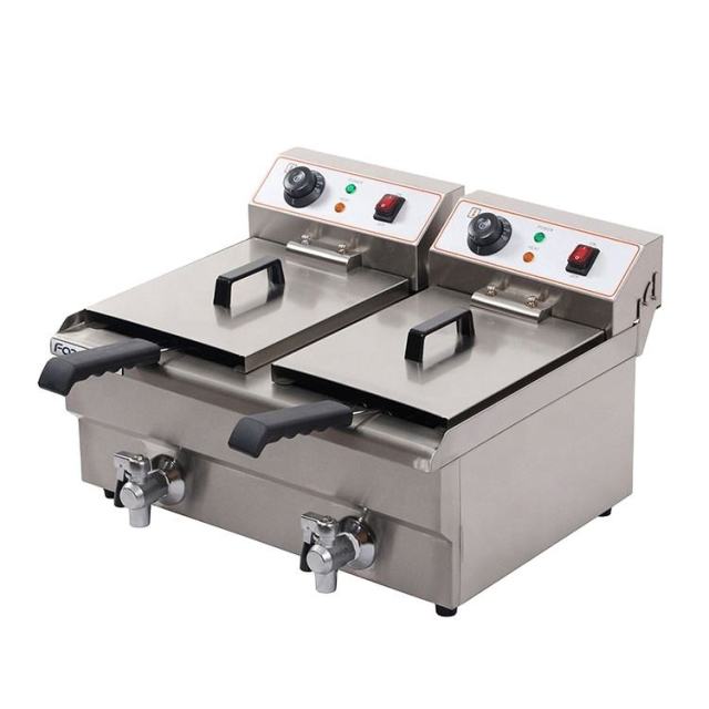 Commercial kitchen  Equipment 2-Tank 2-Basket Electric Fryer