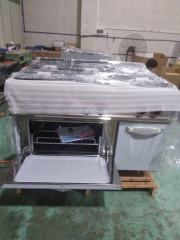 Commercial kitchen equipment 4 burner gas range  with griddle