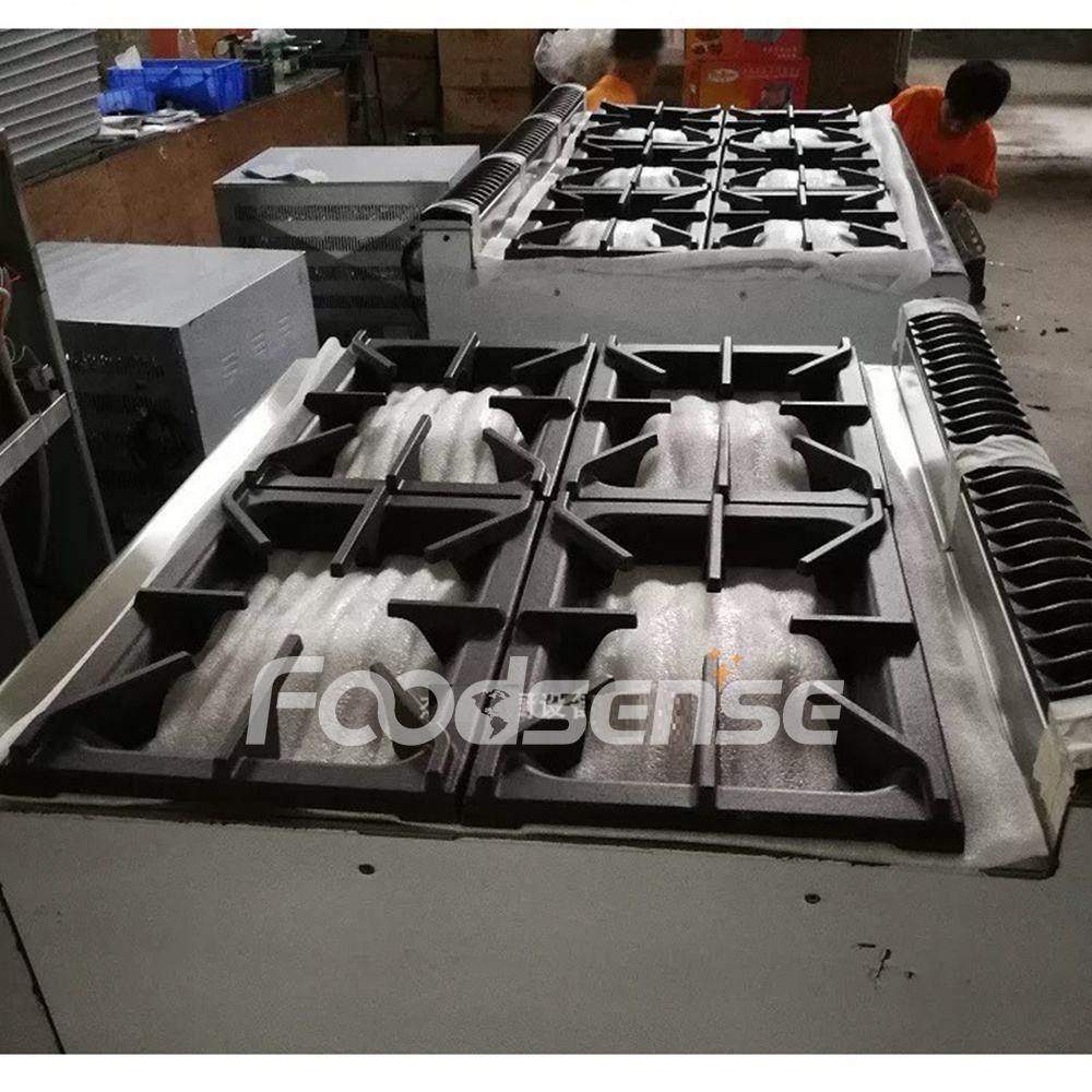 Commercial kitchen equipment 4 burner gas range  with griddle