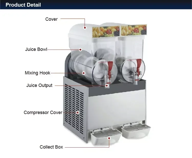 2 Tank Frozen Drink Machine Commercial Slush Juicer Machine