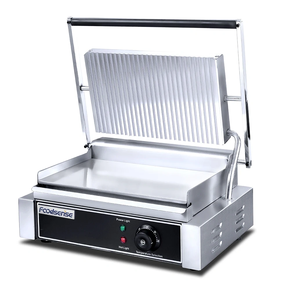 Commercial Sliver Stainless Steel All Flat Electric Contact Grill