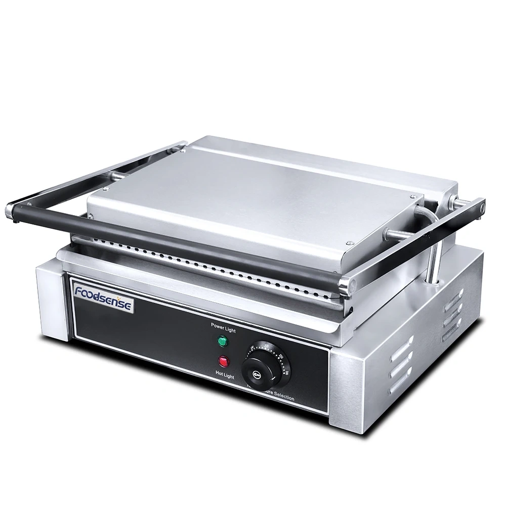 Commercial Sliver Stainless Steel All Flat Electric Contact Grill