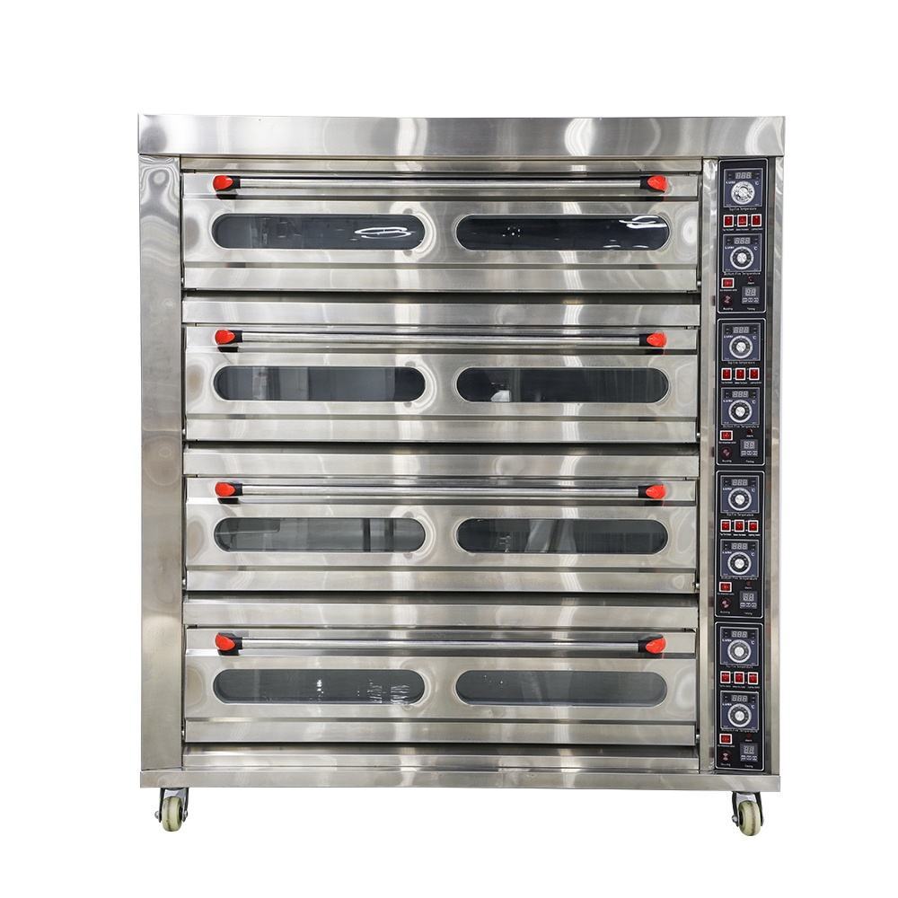 4-Decks 16-Trays Stainless Steel Deck Oven For Commercial Use