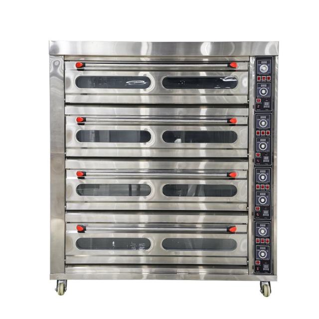 4-Decks 16-Trays Stainless Steel Deck Oven For Commercial Use