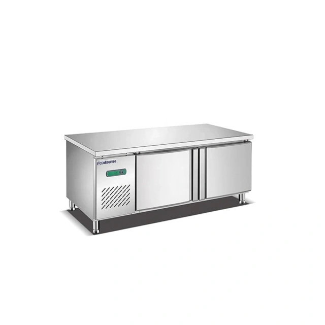 Commercial kitche stainless steel workbench  2 doors refrigerator