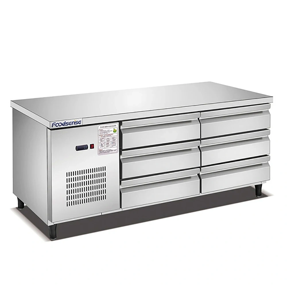 Commercial kitche stainless steel workbench  2 doors refrigerator