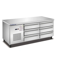 Commercial kitche stainless steel workbench  2 doors refrigerator