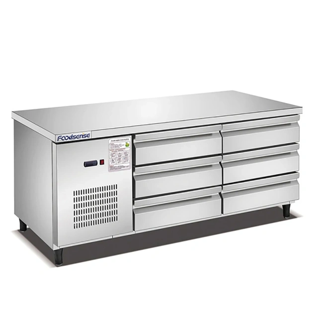 Commercial kitche stainless steel workbench  2 doors refrigerator