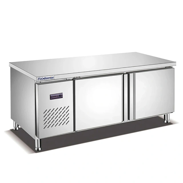 Commercial kitche stainless steel workbench  2 doors refrigerator