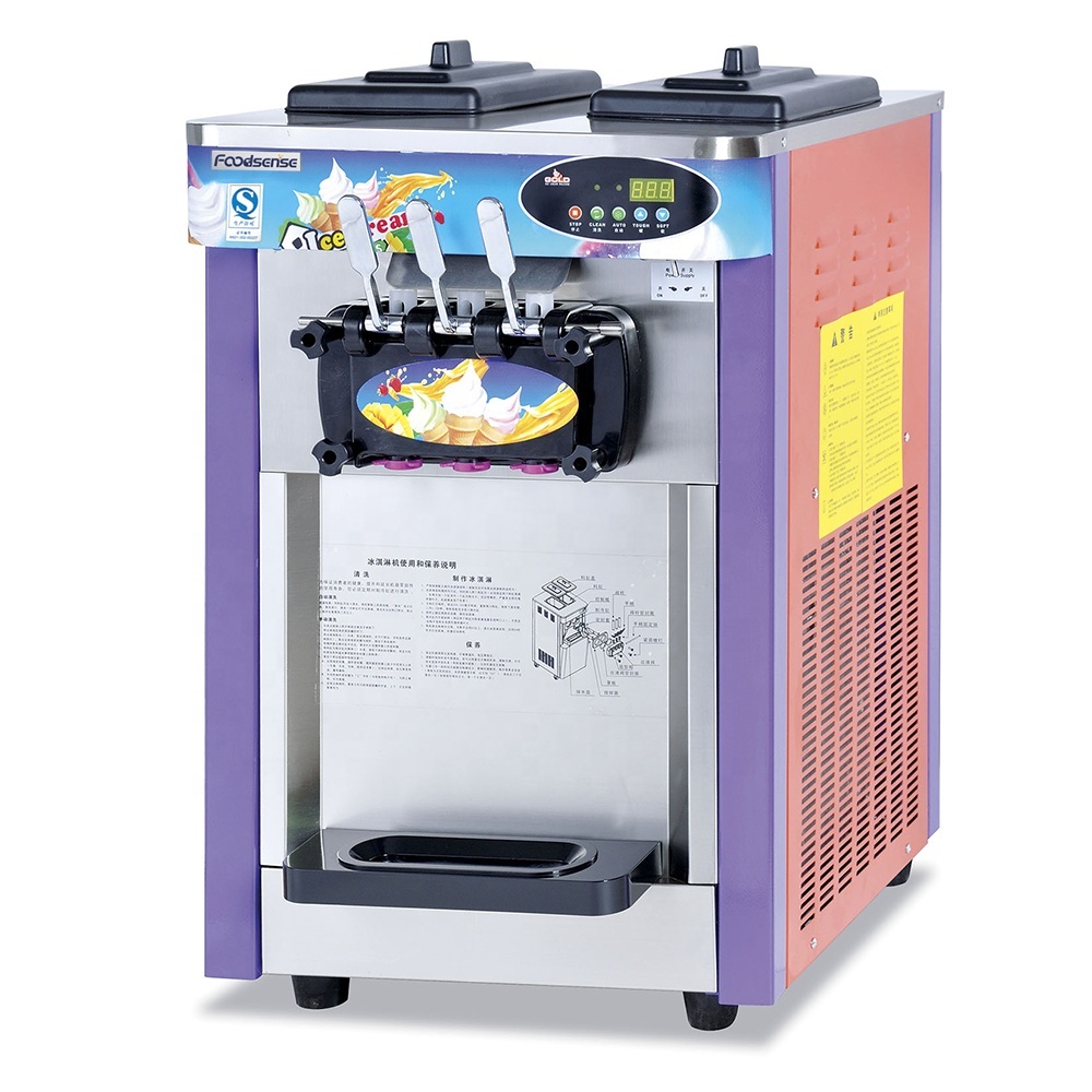 3 Flavor Table Top stainless steel Commercial Ice Cream Machine