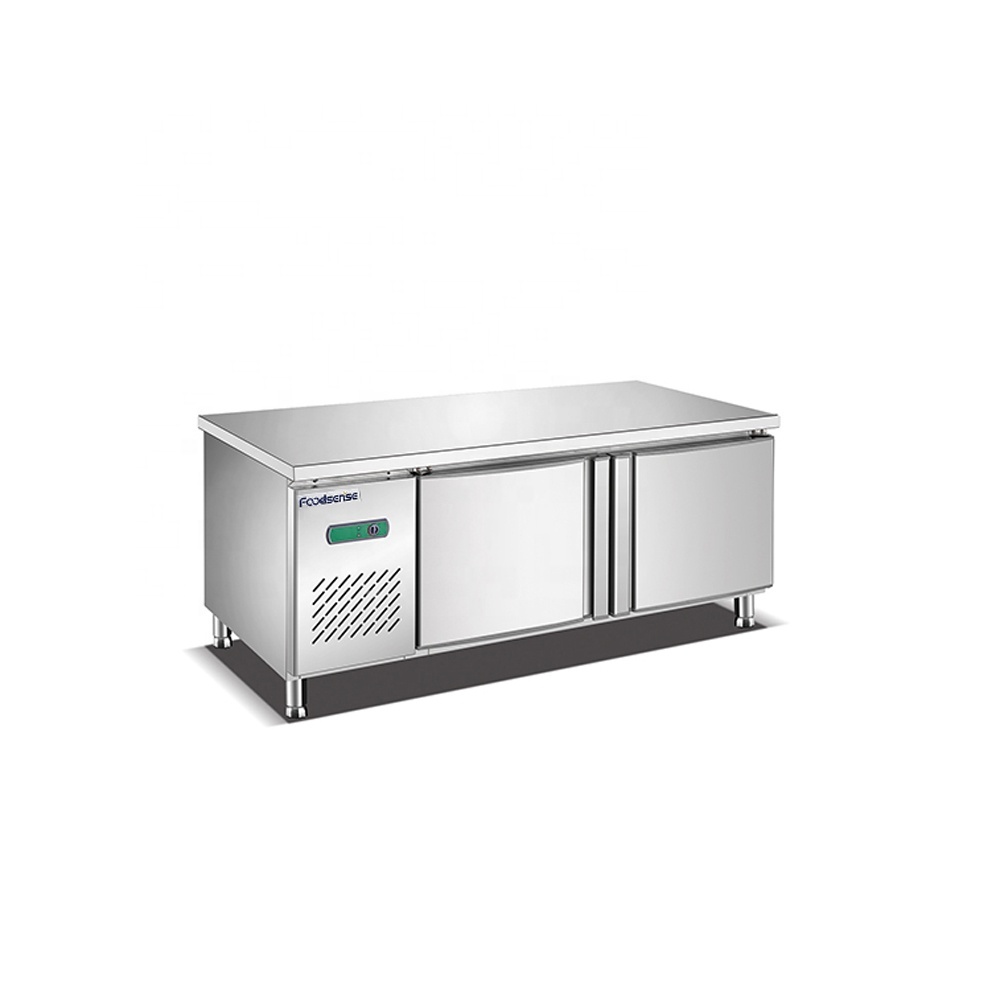 Commercial kitche stainless steel workbench  2 doors refrigerator