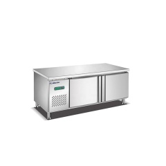 Commercial kitche stainless steel workbench  2 doors refrigerator