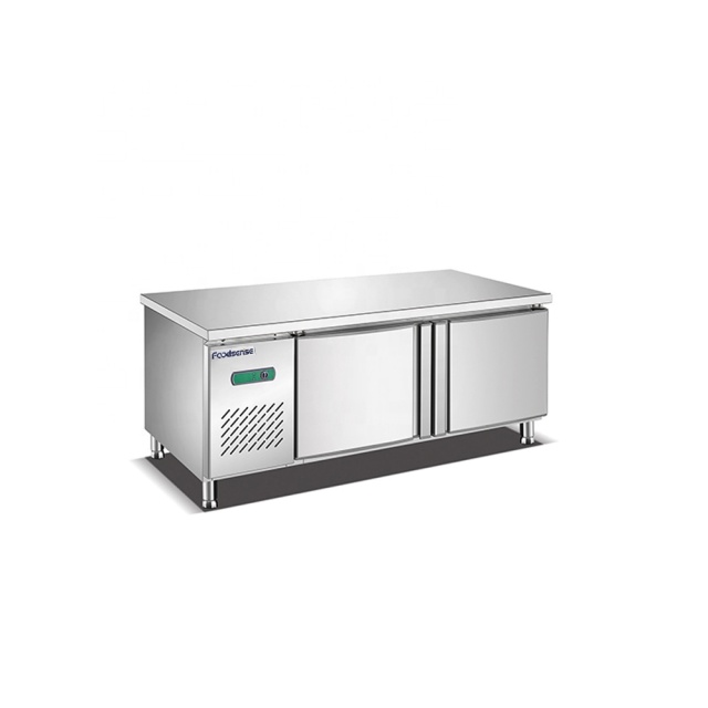 Commercial kitche stainless steel workbench  2 doors refrigerator