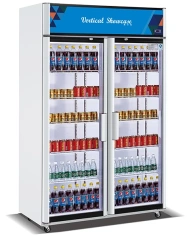 Supermarket 2 Glass Door display refrigerator Freezer For Beverages