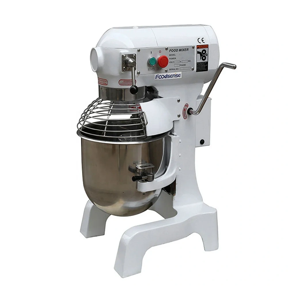 Three-function food mixer with timing and protective cover