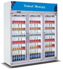 Supermarket 2 Glass Door display refrigerator Freezer For Beverages