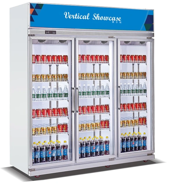 Supermarket 2 Glass Door display refrigerator Freezer For Beverages