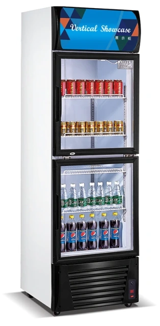 Supermarket 2 Glass Door display refrigerator Freezer For Beverages