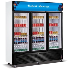 Supermarket 2 Glass Door display refrigerator Freezer For Beverages