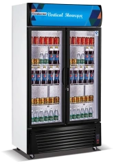 Supermarket 2 Glass Door display refrigerator Freezer For Beverages