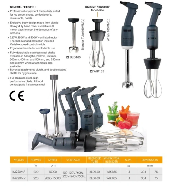 Commercial Electric Push Button Hand Stick Blender