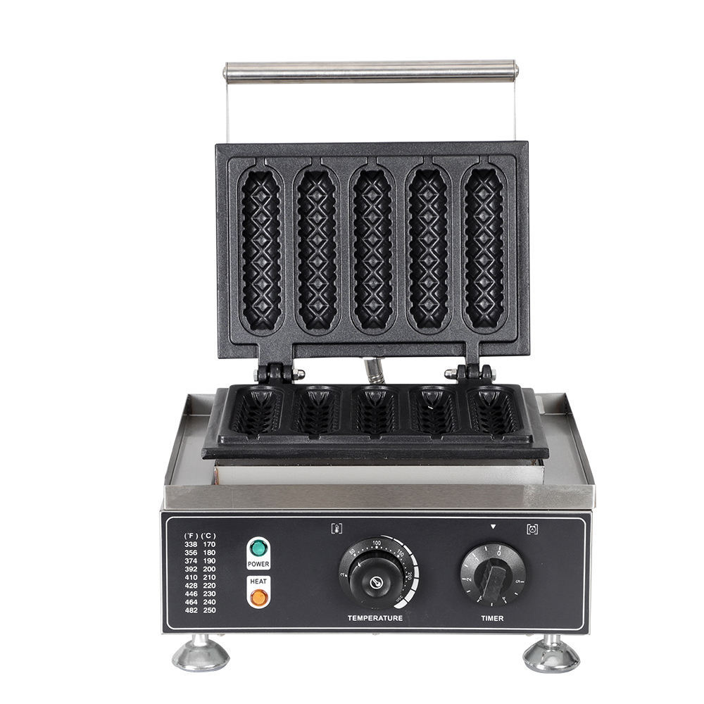 5 Frames Commercial Waffle Maker Hot Dog bubble waffle maker