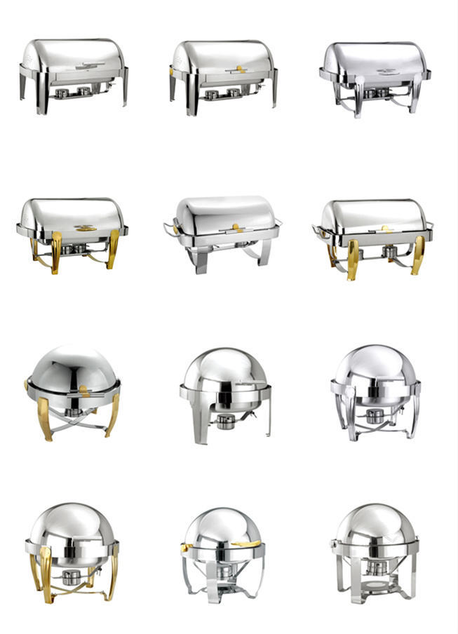 Stainless Steel Round roll Top buffet food chafing dish warmer