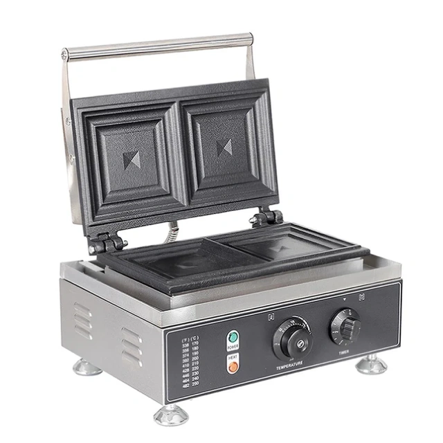 2 pieces Mini Square Sandwich Waffle Maker Snack Machine