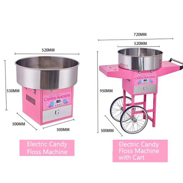 Electric Cotton Candy Floss Machine with Cart or Trolley