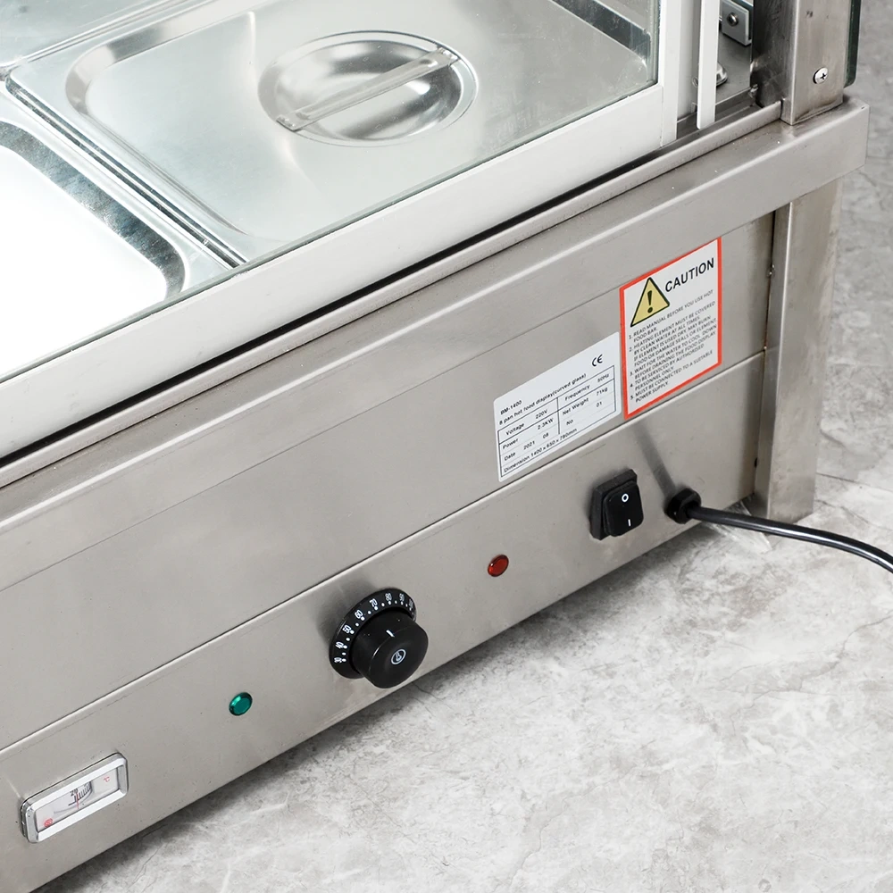 Commercial 8*1/2pan Temperature Control Food Pizza Warmer Display